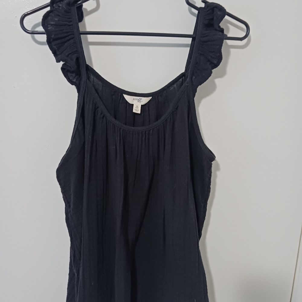 Womens Terra&Sky sleeveless blouse,,sizeless ,size0X, color black,